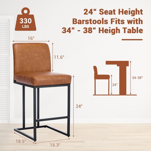 Stück leder barhocker - 1,